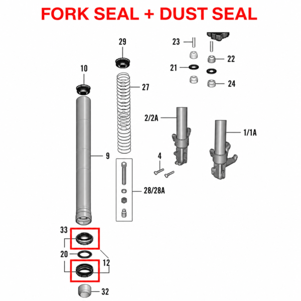 FORK SEAL + DUST SEAL COVER KTM DUKE | RC 200/250/390