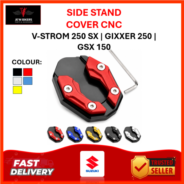 SIDE STAND COVER CNC SUZUKI V-STROM 250 SX | GIXXER 250/SF | GSX-R/S 150
