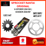 SPROCKET & CHAIN ORIGINAL SUZUKI V-STROM 250 SX | GIXXER 250/SF