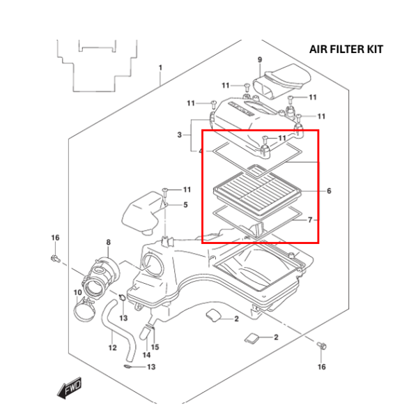 AIR FILTER ORIGINAL SUZUKI V-STROM 250 SX | GIXXER 250/SF