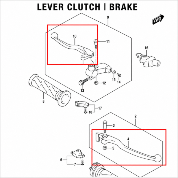 LEVER BRAKE & CLUTCH ORIGINAL SUZUKI V-STROM 250 SX | GIXXER 250/SF