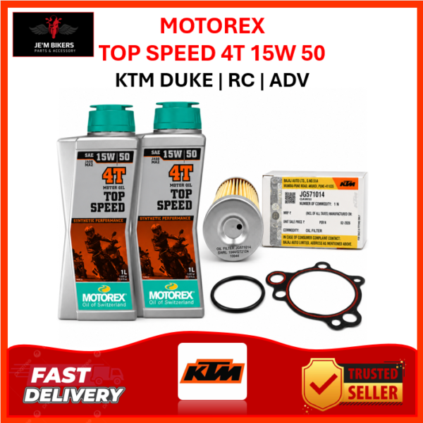 MOTOREX TOP SPEED 4T 15W/50 + OIL FILTER KTM DUKE | RC | ADV 200/250/3900