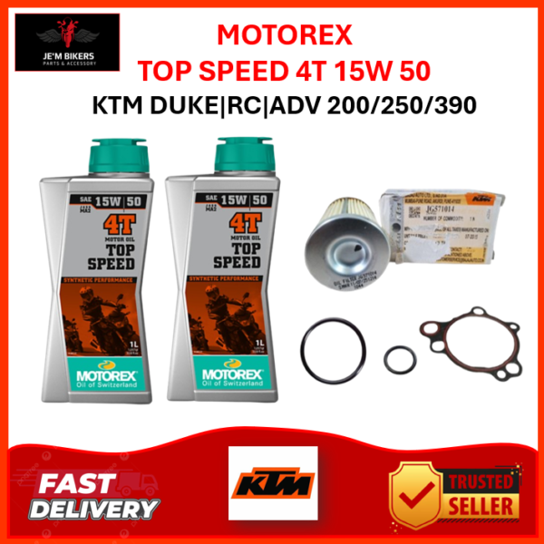 MOTOREX TOP SPEED 4T 15W/50 + OIL FILTER KTM DUKE | RC | ADV 200/250/3900