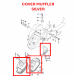 COVER MUFFLER SILVER ORIGINAL SUZUKI V-STROM 250 SX | GIXXER 250/SF