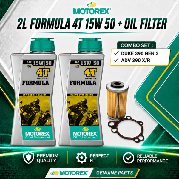 MOTOREX FORMULA 4T 15W/50 + OIL FILTER COMBO SET KTM DUKE | RC | ADV 200/250/390