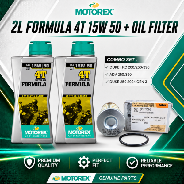 MOTOREX FORMULA 4T 15W/50 + OIL FILTER COMBO SET KTM DUKE | RC | ADV 200/250/390