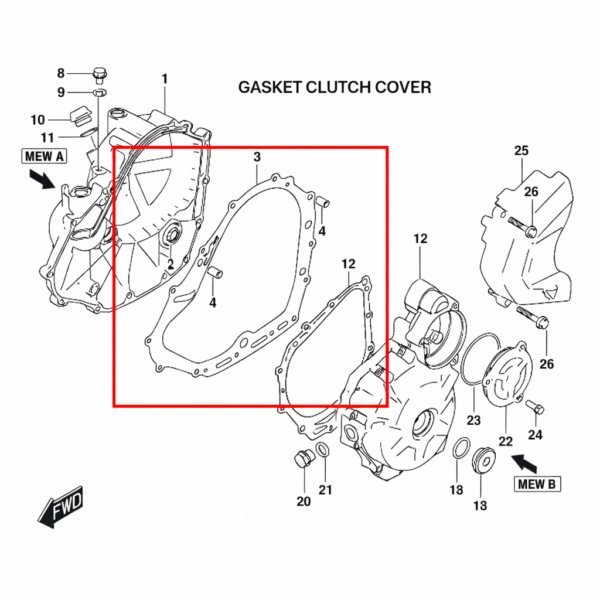 GASKET CLUTCH & MAGNETO COVER ORIGINAL SUZUKI V-STROM 250 SX | GIXXER 250/SF