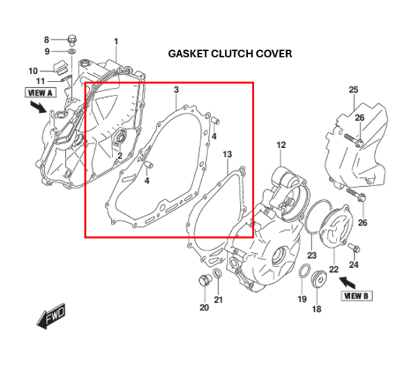 GASKET CLUTCH & MAGNETO COVER ORIGINAL SUZUKI V-STROM 250 SX | GIXXER 250/SF