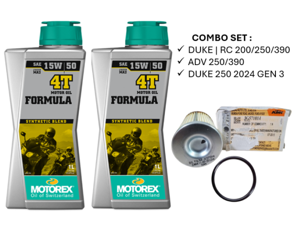 MOTOREX FORMULA 4T 15W/50 + OIL FILTER COMBO SET KTM DUKE | RC | ADV 200/250/390