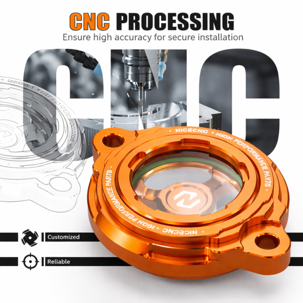 KTM COVER OIL FILTER TRANSPARENT NICECNC DUKE | RC | ADV