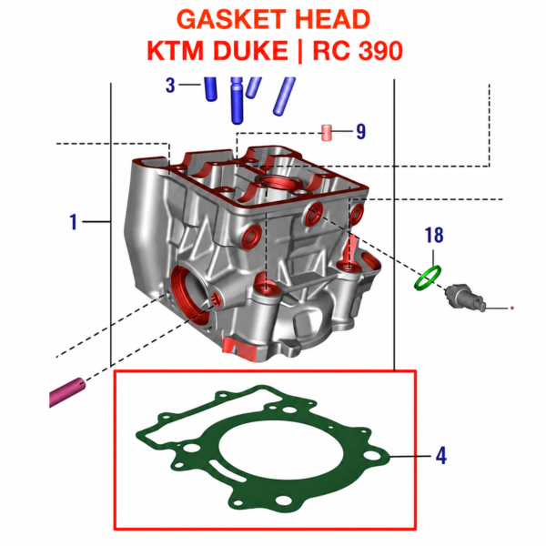 GASKET HEAD | GASKET BLOCK ORIGINAL KTM DUKE | RC 200/250/390