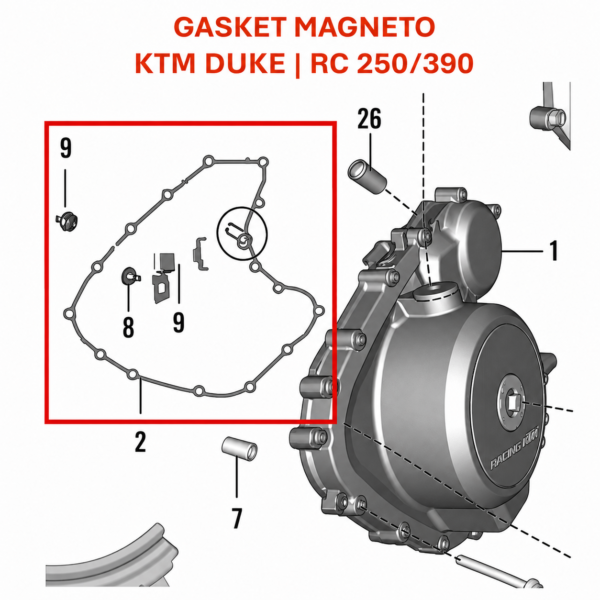 GASKET CLUTCH | GASKET MAGNETO ORIGINAL KTM DUKE/RC | 200/250/390