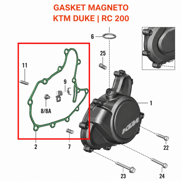 GASKET CLUTCH | GASKET MAGNETO ORIGINAL KTM DUKE/RC | 200/250/390
