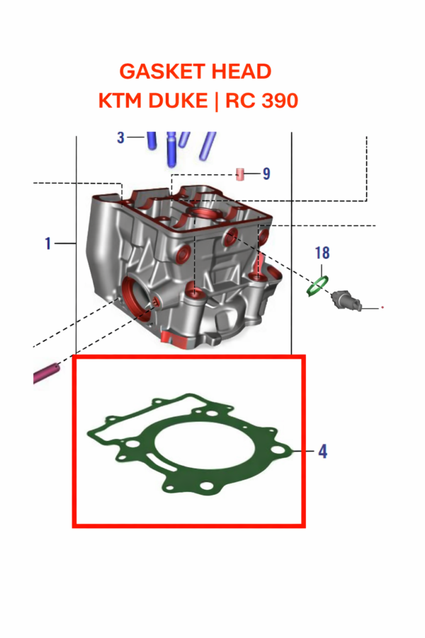 GASKET HEAD | GASKET BLOCK ORIGINAL KTM DUKE | RC 200/250/390