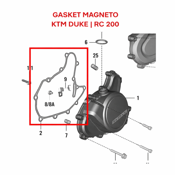 GASKET CLUTCH | GASKET MAGNETO ORIGINAL KTM DUKE | RC | 200/250/390