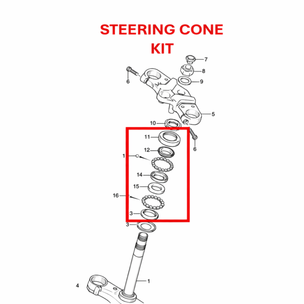 STEERING CONE KIT ORIGINAL SUZUKI V-STROM 250 SX | GIXXER 250/SF