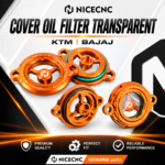 KTM PULSAR DOMINAR COVER OIL FILTER TRANSPARENT NICECNC DUKE | RC | ADV | PULSAR | DOMINAR