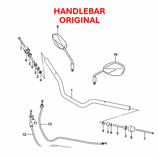 HANDLEBAR ORIGINAL SUZUKI V-STROM 250 SX | GIXXER 250 NAKED