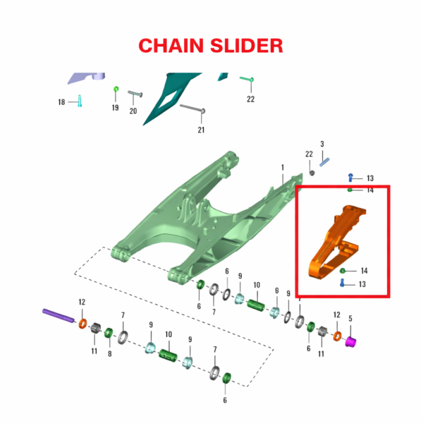 KTM CHAIN SLIDER ORIGINAL DUKE | RC 200/250/390 | ALL MODEL