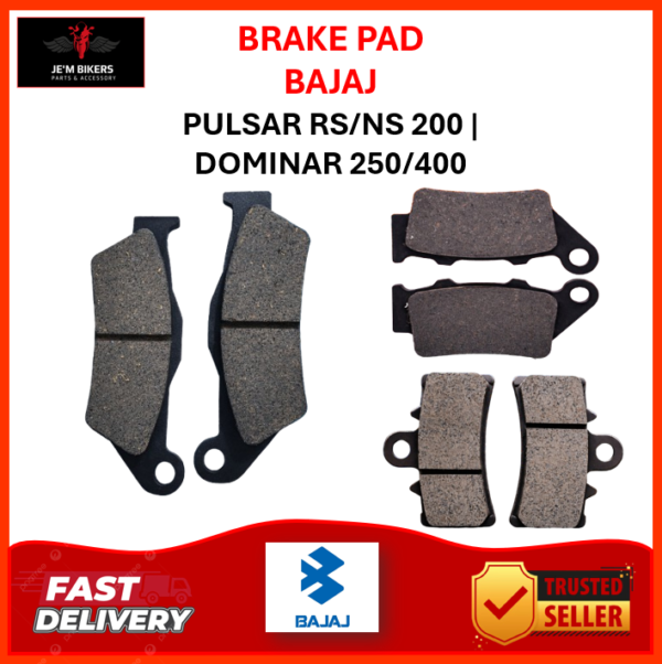 BRAKE PAD PULSAR RS/NS 200 | DOMINAR 250/400 | ALL MODEL