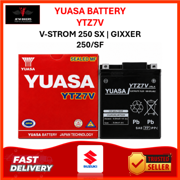 YTZ7V YUASA BATTERY ORIGINAL SUZUKI V-STROM 250 SX | GIXXER 250/SF
