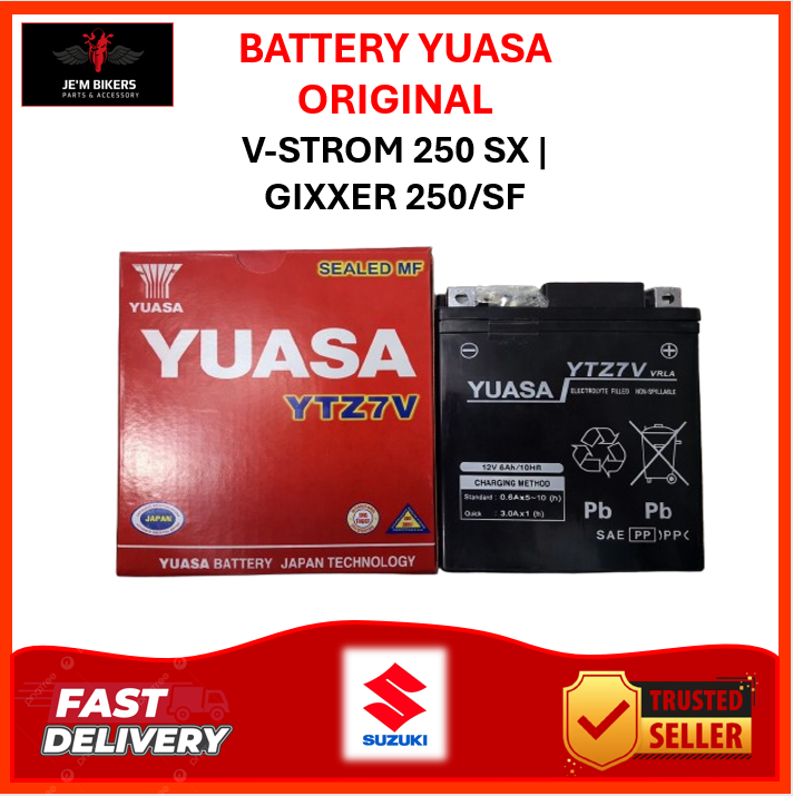 YTZ7V YUASA BATTERY ORIGINAL SUZUKI V-STROM 250 SX | GIXXER 250/SF