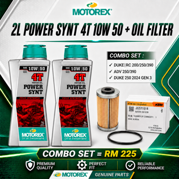 MOTOREX POWER SYNT 4T 10W/50 KTM DUKE | RC | ADV 200/250/390/690/890/1290 | ALL MODEL