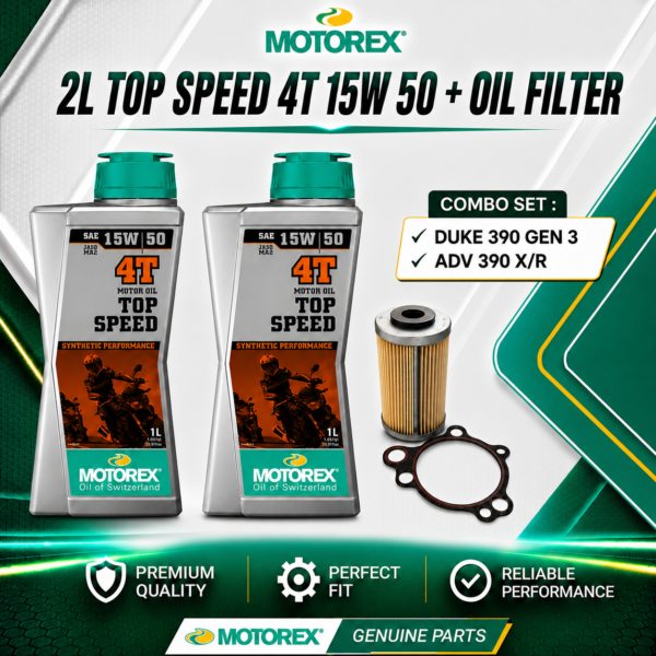 MOTOREX TOP SPEED 4T 15W/50 + OIL FILTER KTM DUKE | RC | ADV 200/250/3900