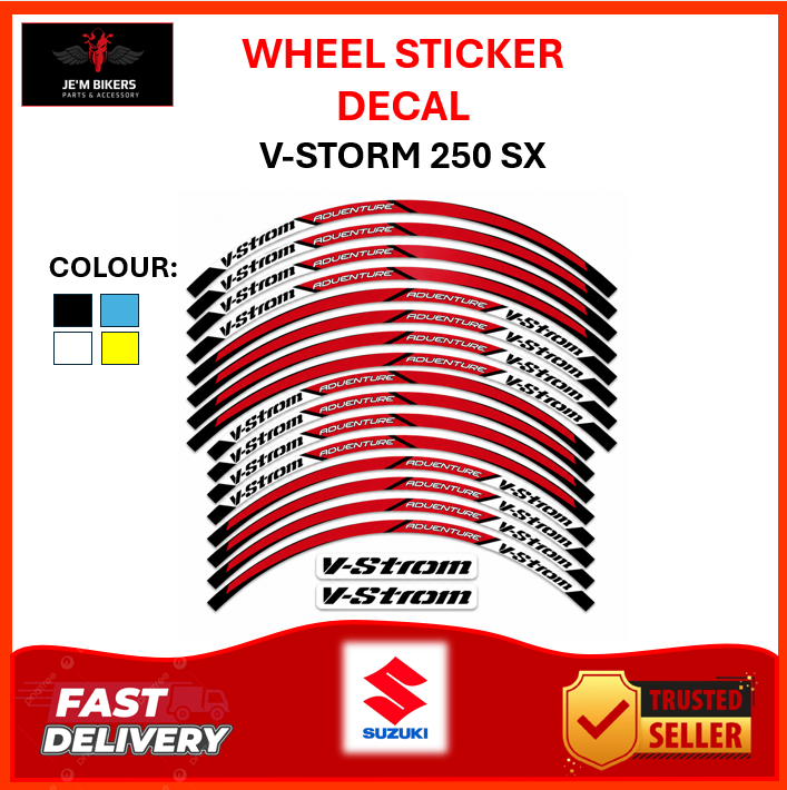 WHEEL STICKER DECAL SUZUKI V-STROM 250 SX | V-STROM 1000/1050 XT | DL 650