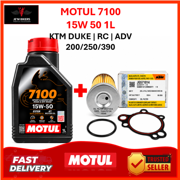 MOTUL 7100 4T 15W 50 1L KTM DUKE | RC | ADV 200/250/390 | COMBO SET